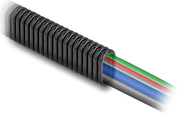 Image du produit Delock Gaine de protection de câble en plastique de forme ovale flexible 13,6 x 6,3 mm (Gaines pour câbles, 1000 cm)