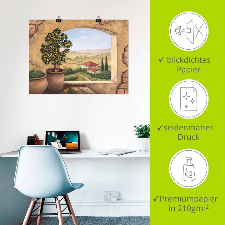 Image du produit Artland Poster Fenêtre en Toscane T5ZG (120 x 90 cm)