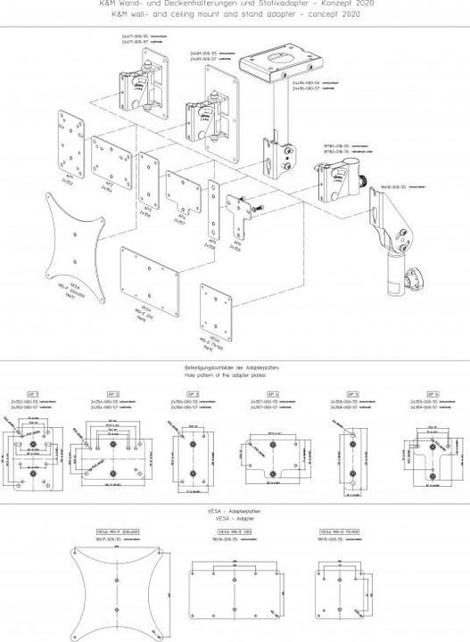 Actual product image K&M 24471 (1 pcs., Wall installation, Pivoting)