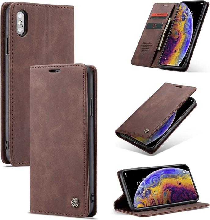 Actual product image König Design Case Mobile Protection for Apple iPhone XS Max Case Flip Cover Pocket Cases Brown (Apple iPhone XS Max)
