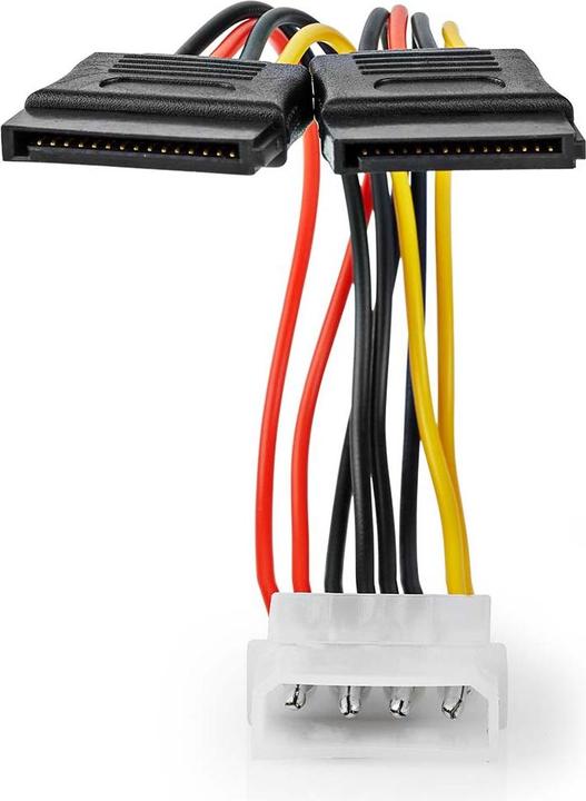 Immagine prodotto Nedis Cavo di alimentazione interna Molex maschio 2X SATA 15 pin femmina Placcato oro 0,15 m PVC rotondo