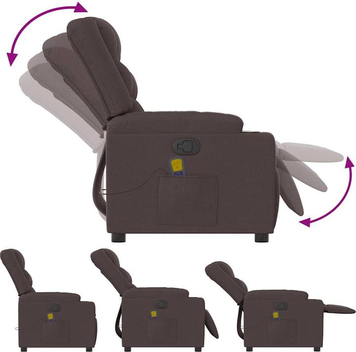 Produktbild VidaXL Massagesessel Dunkelbraun Stoff