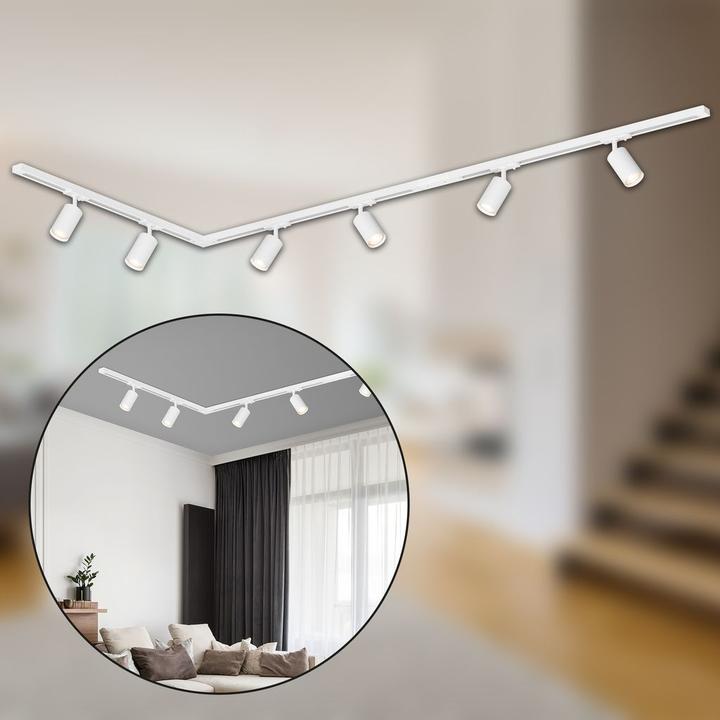 Produktbild Briloner HV-Stromschienen-Set, 2,25m, Weiss, 6xLED-Spot/GU10/max. 9W exkl. Leuchtmittel