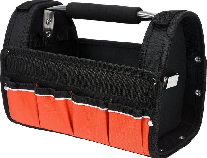 Produktbild Yato Werkzeugtasche 9 Fächer 30,5 x 19 x 22 cm leer Metallgriff offen Klettverschluss klein (1 Teile)