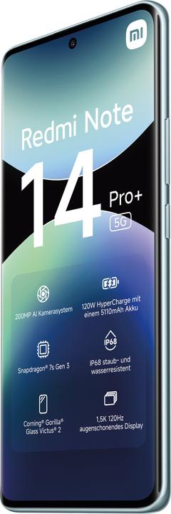 Productafbeelding Xiaomi Redmi Note 14 Pro+ (256 GB, Frost Blue, 6.67", Dubbele SIM, 200 Mpx, 5G)