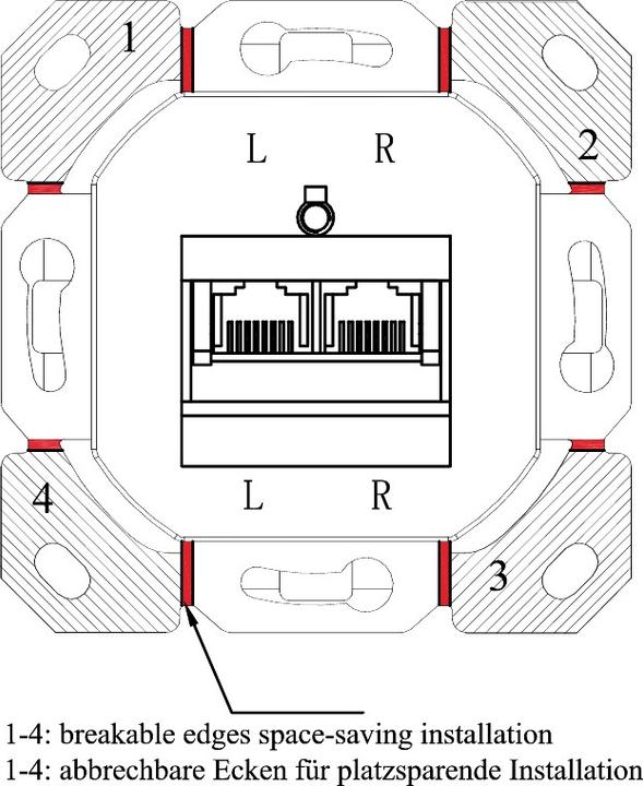 Produktbild Goobay CAT 6a Unterputzdose UP 2x RJ45 Netzwerkdose geschirmt