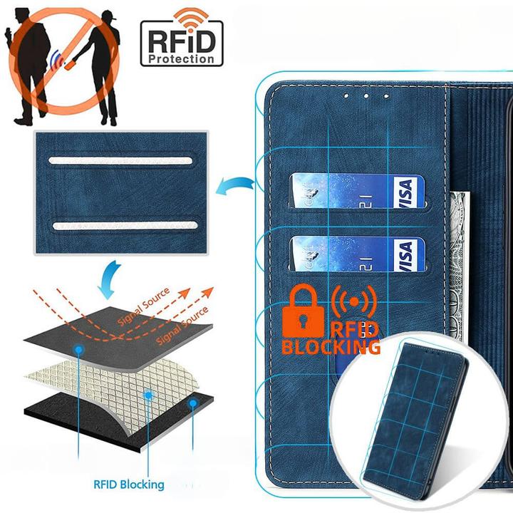 Actual product image Cover-Discount Galaxy A55 - Case with RFID blocker blue (Samsung Galaxy A55)