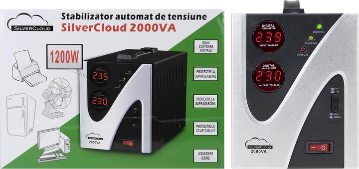 Produktbild SilverCloud Spannungsstabilisator 2000VA 1200W 9,1A (2000 VA, 1200 W)