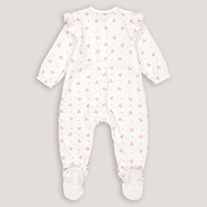 Actual product image La Redoute Collections Velvet romper with flounces and floral pattern (50)