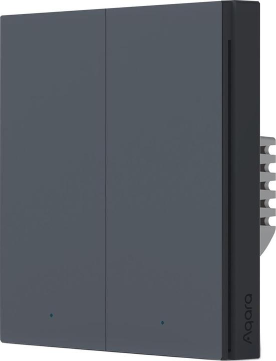 Actual product image Aqara Smart Wall Switch H1 Grey No Neutral, Double Rocker (Zigbee)
