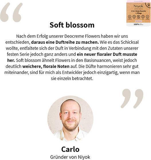 Produktbild Niyok 2 in 1 feste Dusche + Pflege Soft blossom
