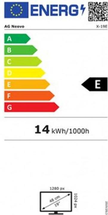 Label énergétique AG neovo X-19EW 19IN 1280 X 1024 250CD (1280 x 1024 pixels, 19")