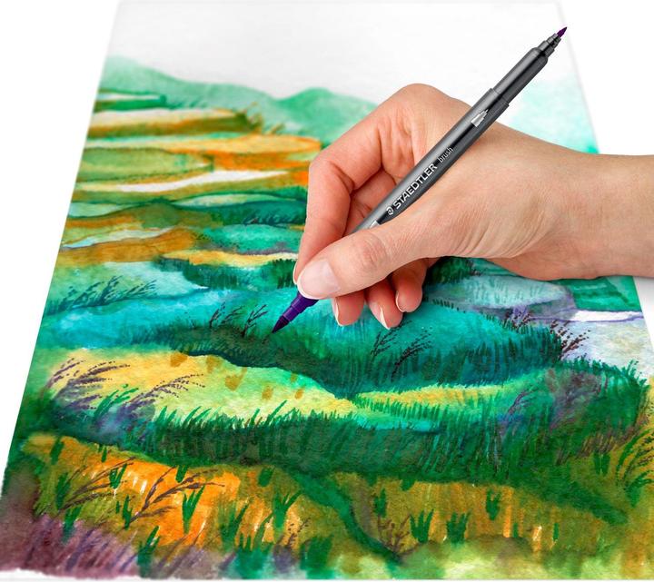Actual product image Staedtler Double fibre-tip pens Asia, box of 6, 2 tips, line width: 1.0 (water colourable, 6 x)