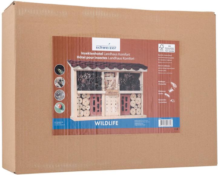 Produktbild Schweizer Insektenhotel Landsitz Komfort FSC (Biene, Schmetterlinge, Marienkäfer, Florfliegen)