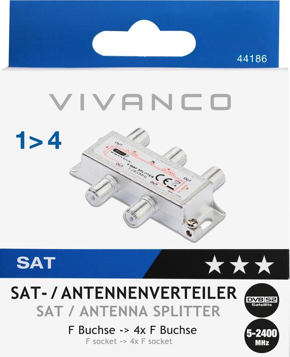 Actual product image Vivanco 44186 cable splitter/combiner Silver