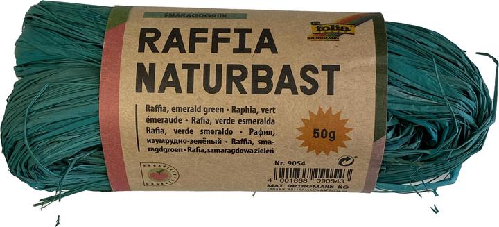 Image du produit Folia Bringmann Raphia naturel 50g vert émeraude