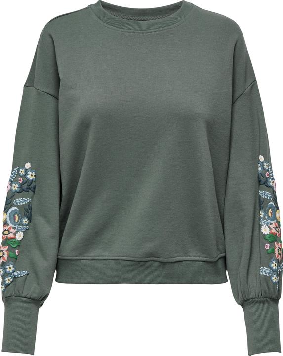 Only Normal geschnitten Rundhals Gerippte Ärmelbündchen Tief angesetzte Schulter Sweatshirt Sweatshirt