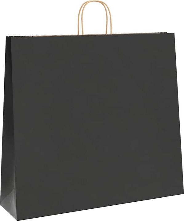 Produktbild VidaXL Kraftpapiertüten 50 Stk. mit Henkel Schwarz 54x15x49 cm Papiertüte (Geschenktüte, 50 x)