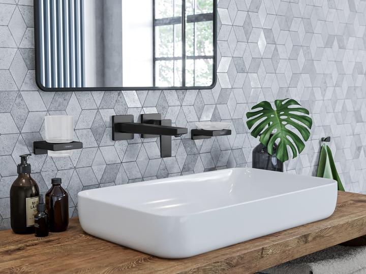 Immagine prodotto hansgrohe HG Porta sapone AddStoris da parete nero spazzolato