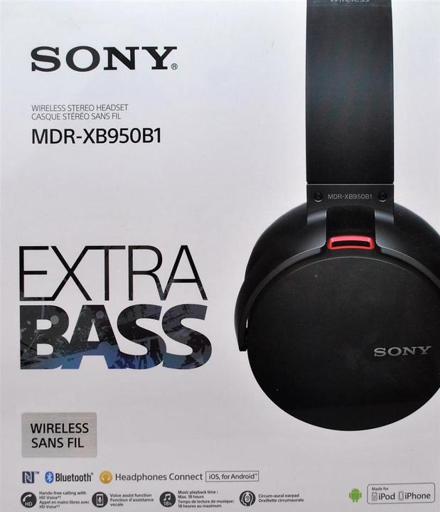 Actual product image Sony Mdr-Xb950b1 (18 h, Cable)