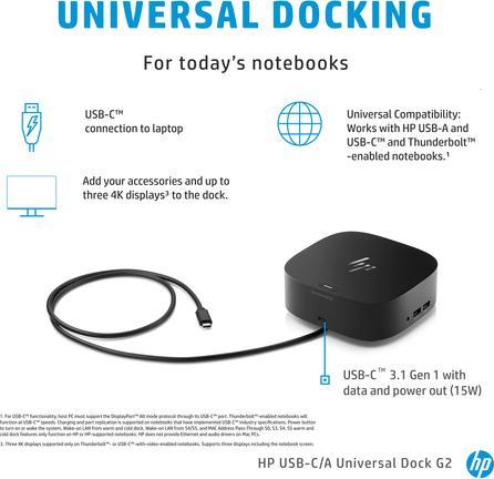 Image du produit HP G2 Universal Dock (USB-C, 7 Ports)