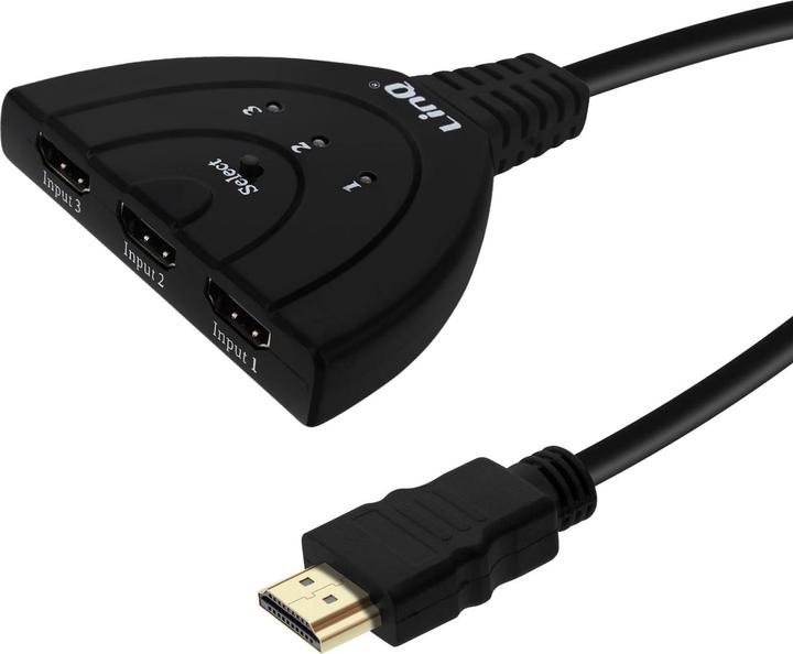 Actual product image LinQ Multiport adapter /HUB HDMI male to 3x HDMI ports, by - Black (15 m, HDMI)
