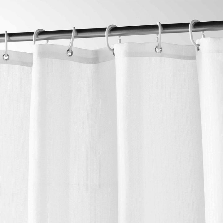 Produktbild Douceur D'intérieur Duschvorhang mit Haken, weiss 180 x 200 cm (180 x 200 cm)