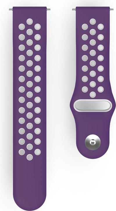 Image du produit Hama Bracelet sport en silicone pour Fitbit Versa2/Versa/Versa Lite, violet/gris, univ. (Silicone, Acier inoxydable)