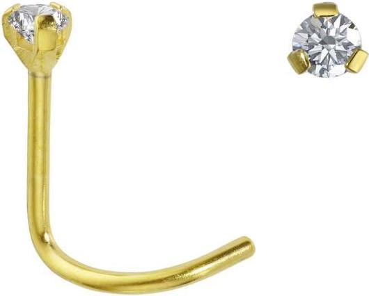Bijouteria Nasenpiercing (Titan, Zirkonia, PVD Beschichtung (goldfarbig))