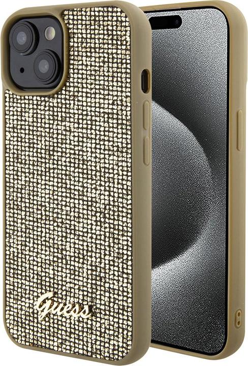 Produktbild Guess GUHCP15SPMSDGSD iPhone 15 6.1" złoty/gold hardcase Disco Metal Script (Apple iPhone 14, Apple iPhone 15, Apple iPhone 13)