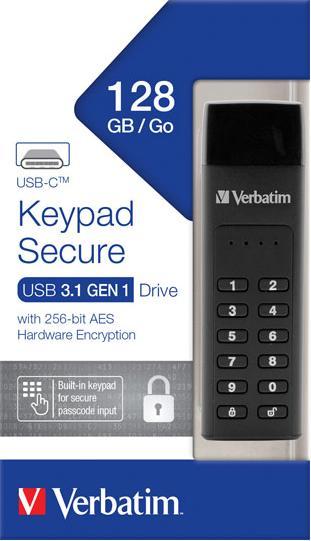Image du produit Verbatim Clavier sécurisé (128 Go, USB-C)
