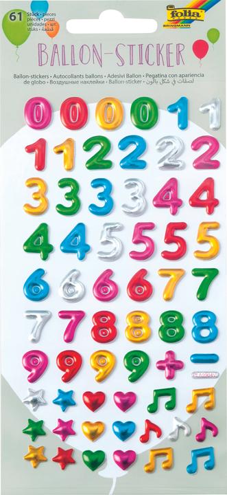 Produktbild Folia Ballon-Sticker 123, 9,5x17,5cm