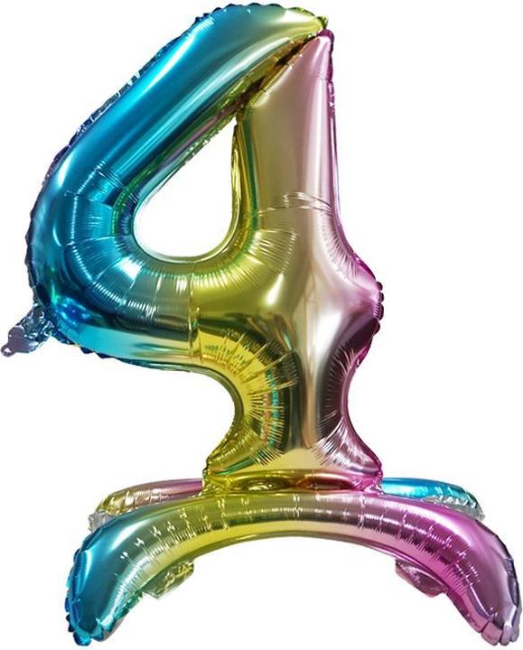 Image du produit Realmax Arc-en-ciel dégradé Ballon en plastique Standing Number 4 Folie (1 x)