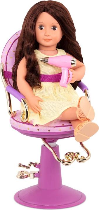 Actual product image Our Generation OG - Hairdressing salon chair gold/purple