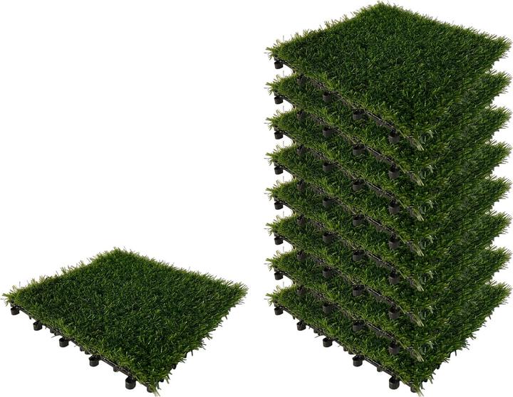 Produktbild HTI-Living Kunstrasenplatte 9-teilig Nessa Klick (9 x, 30 x 30 cm)