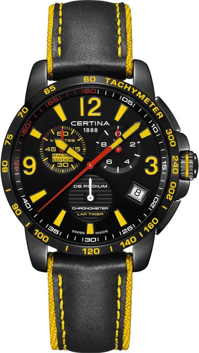 Actual product image Certina DS Podium Chrono Lap Timer Racing Edition (Analogue wristwatch, Chronograph, Swiss made, 42 mm)