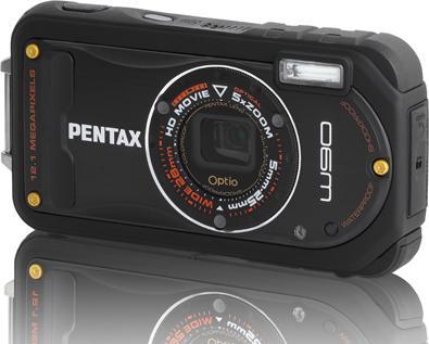 Pentax Optio W90, 12MP, 5x Zoom, Wasserfest, Schwarz