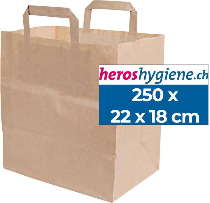 Produktbild Naturestar Papiertragetaschen Bio 180x80x220mm braun Kraftpapier VE=250 Stück (250 Stück)