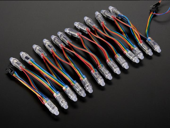Produktbild OEM 12mm Diffused Digital RGB LED Pixels (25er Strang) WS2801
