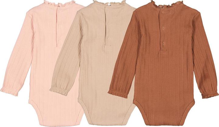 Actual product image La Redoute Collections 3er-Pack langärmelige Babybodys mit Rüschenkragen (68)