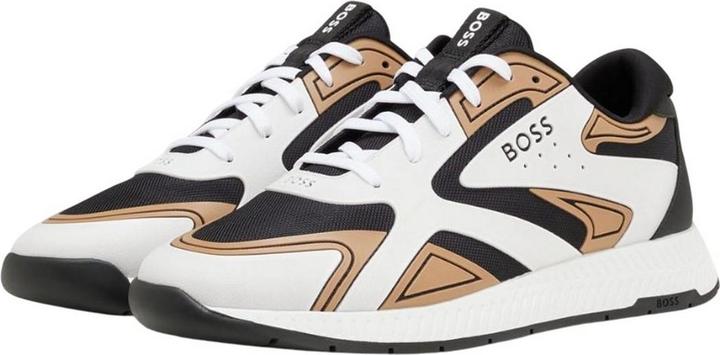 Actual product image BOSS Mens Titanium Leather Running Trainers (38)