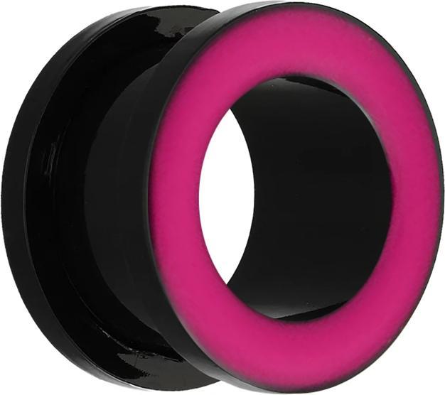 Produktbild Star Piercing Flesh Tunnel mit pinkem Rand (ohne Messing, Acryl)