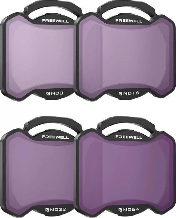 Freewell Filtri ND 4Pack ND8, ND16, ND32, ND64 (Filtri per droni, DJI Avata 2)