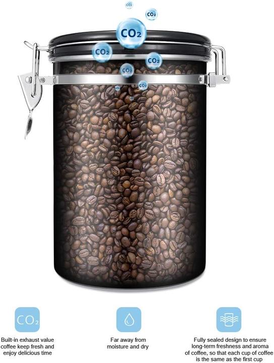 Produktbild Jennimer Kaffeedose mit Messlöffel, CO2-Ventil und Datumsanzeige (1.80 l)