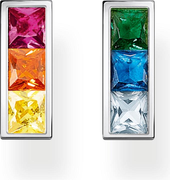 Thomas Sabo Ohrstecker bunte Steine silber (925er Silber)