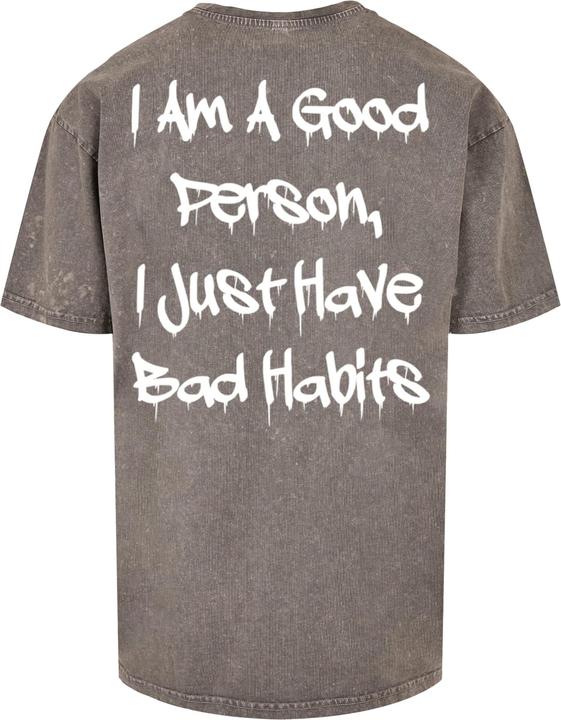 Actual product image Merchcode Bad Habits Acid Washed Heavy Oversized Tee - 112633 (XXL)