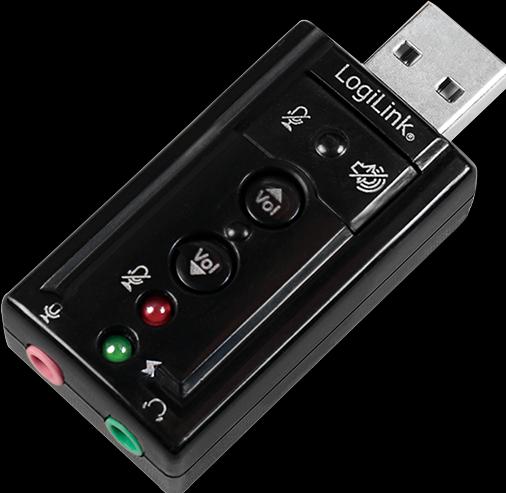 Actual product image LogiLink USB 2.0 sound card with Virtual 7.1 sound effect offers the possibility of loudspeakers (USB 2.0)