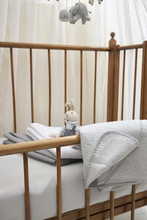 Actual product image Meyco Baby blanket large woven plain - grey - 100x150cm