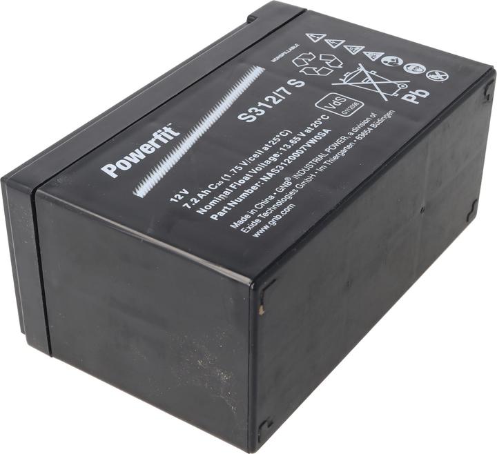 Actual product image Exide Powerfit S312/7 S Blei Akku, Anschluss 4,8, VDS Zulassung (12 V, 7.20 Ah)