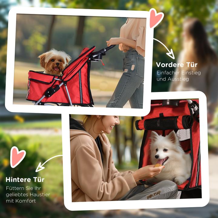 Produktbild PawHut Hunde Stroller mit Gitternetz (Hund, Faltbar)